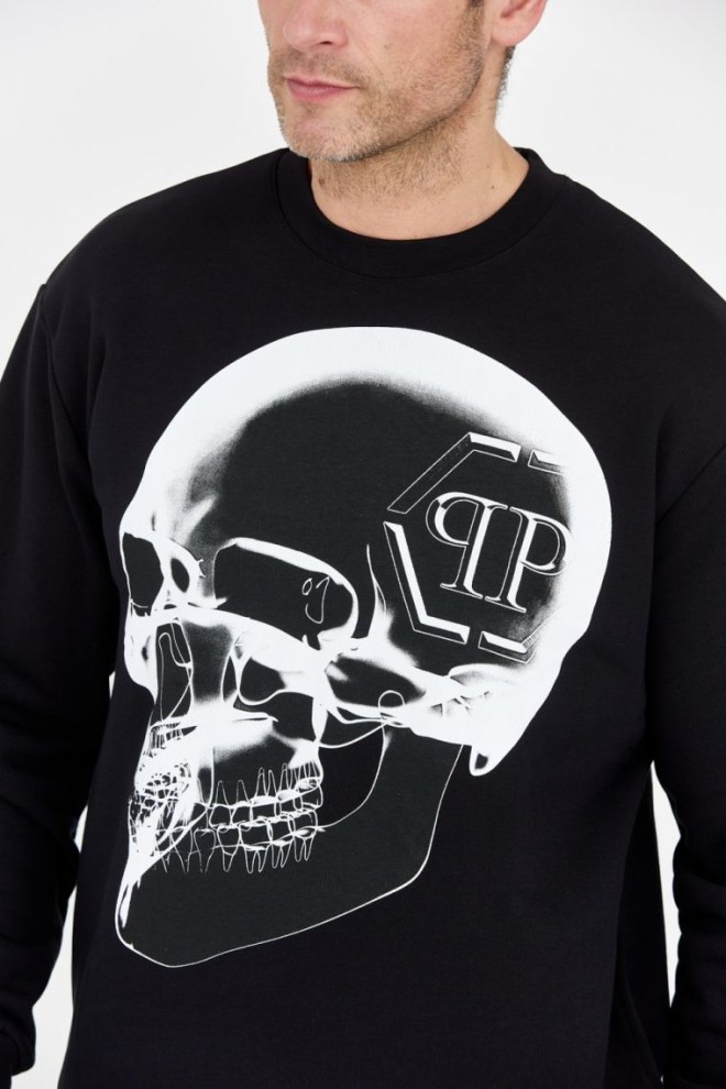 PHILIPP PLEIN Black men's x-ray skull sweatshirt