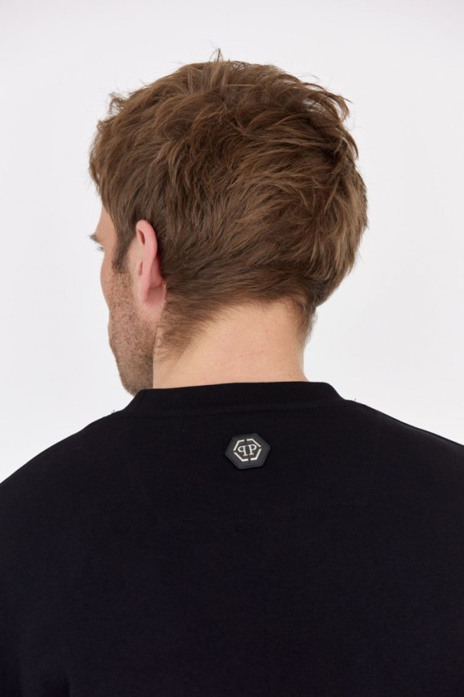 PHILIPP PLEIN Tricou negru pentru bărbați cu craniu cu raze X