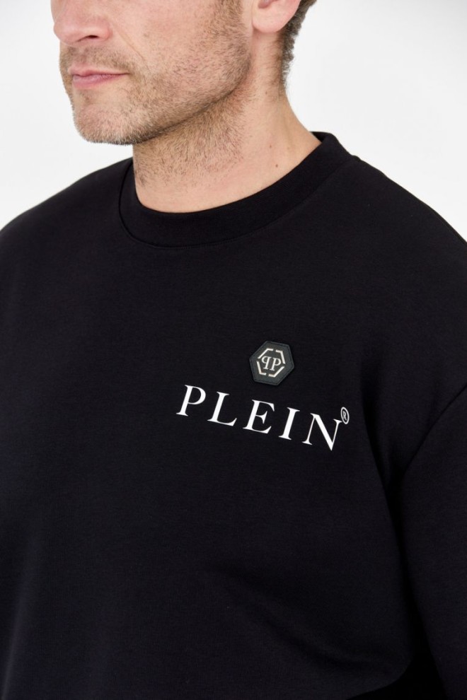 PHILIPP PLEIN Tricou hexagonal negru pentru bărbați