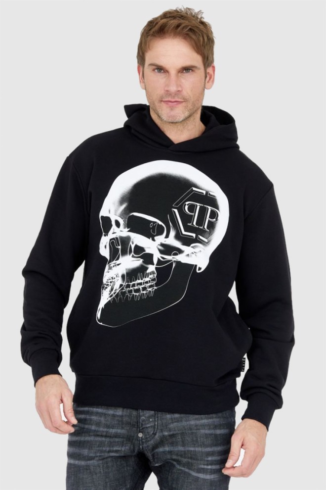 PHILIPP PLEIN Black men's x-ray skull hoodie