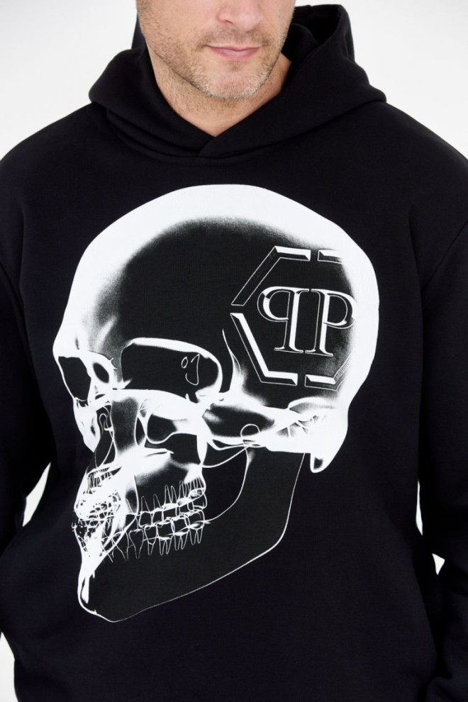 PHILIPP PLEIN Black men's x-ray skull hoodie