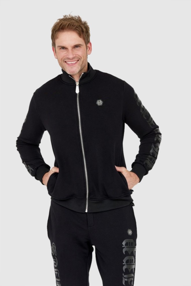 PHILIPP PLEIN Black men's tracksuit gothic