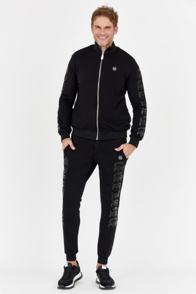 PHILIPP PLEIN Black men's tracksuit gothic