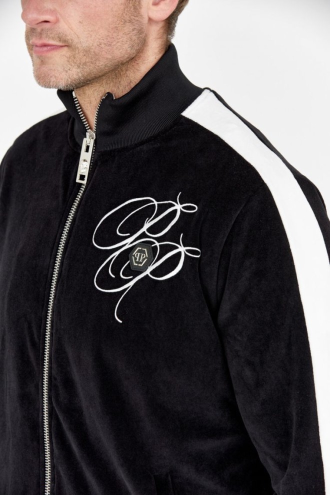 PHILIPP PLEIN Trening bărbătesc din catifea neagră