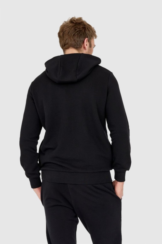 PHILIPP PLEIN Hanorac hexagonal negru cu fermoar pentru bărbați