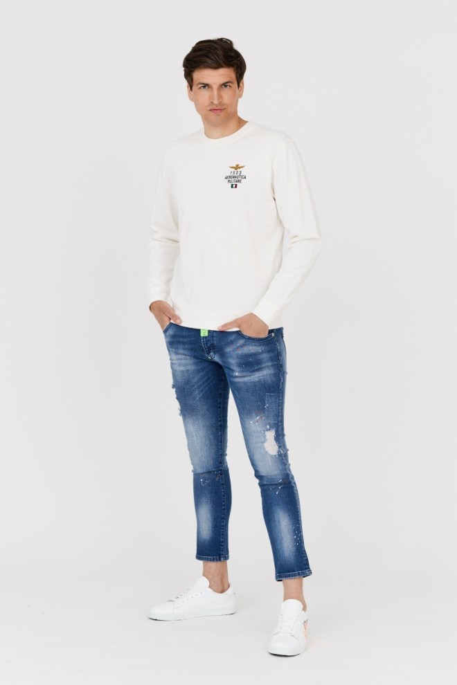 AERONAUTICA MILITARE Men's white sweatshirt