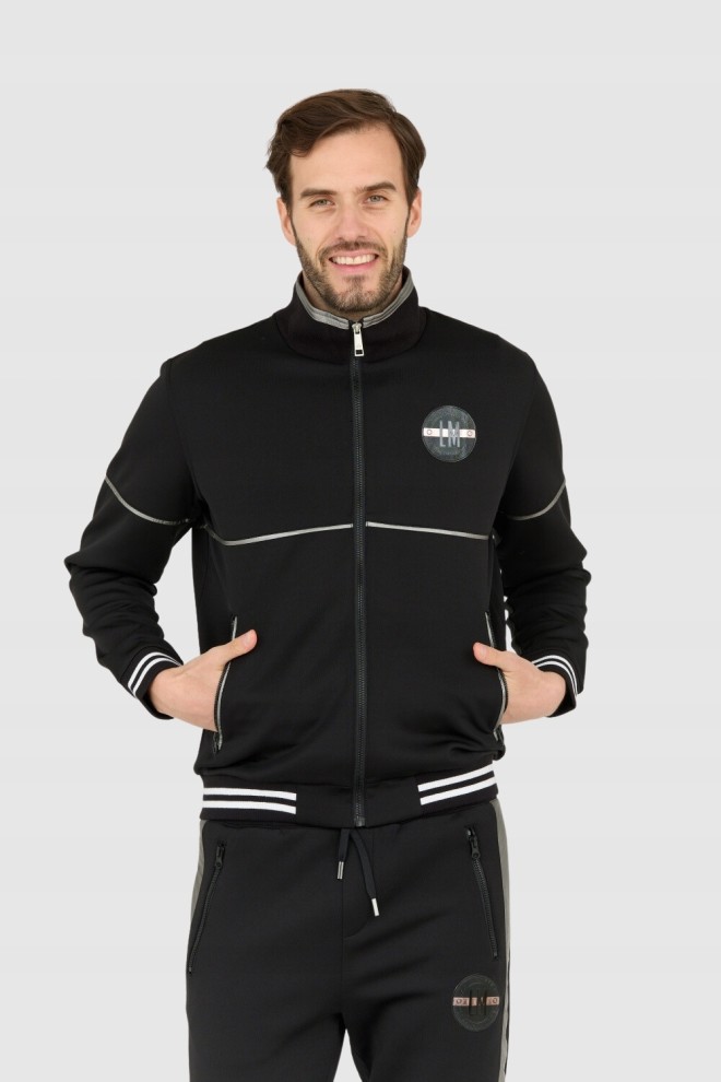 LA MARTINA Black men's zip-up sweatshirt