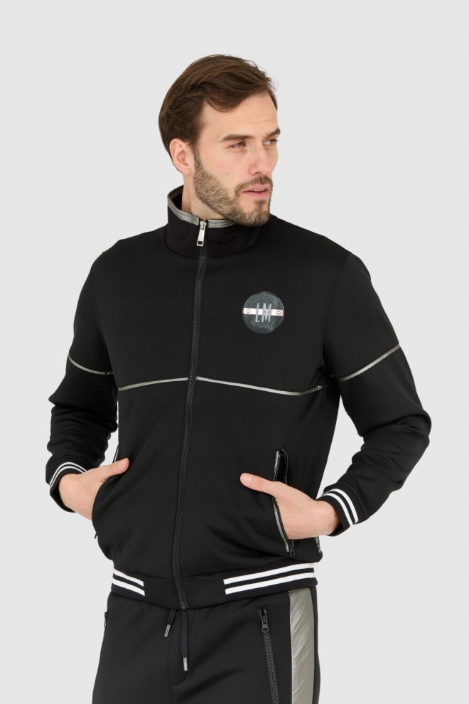 LA MARTINA Black men's zip-up sweatshirt