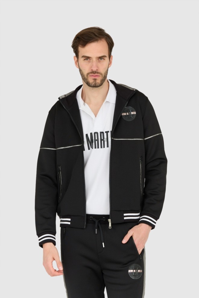 LA MARTINA Black men's zip-up sweatshirt