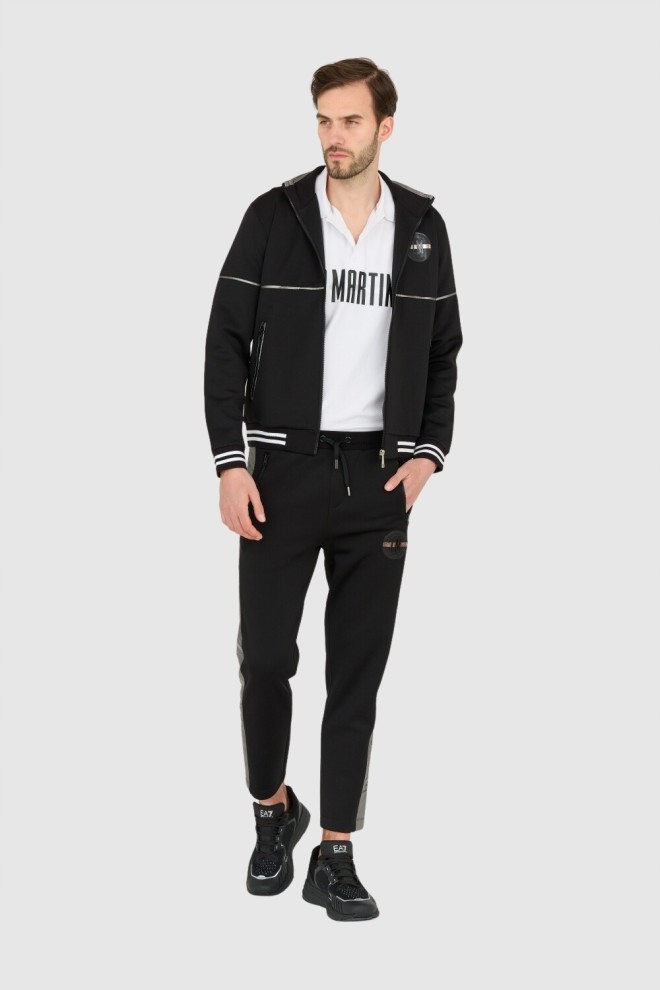 LA MARTINA Tricou negru cu fermoar pentru bărbați