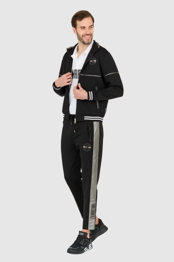 LA MARTINA Tricou negru cu fermoar pentru bărbați