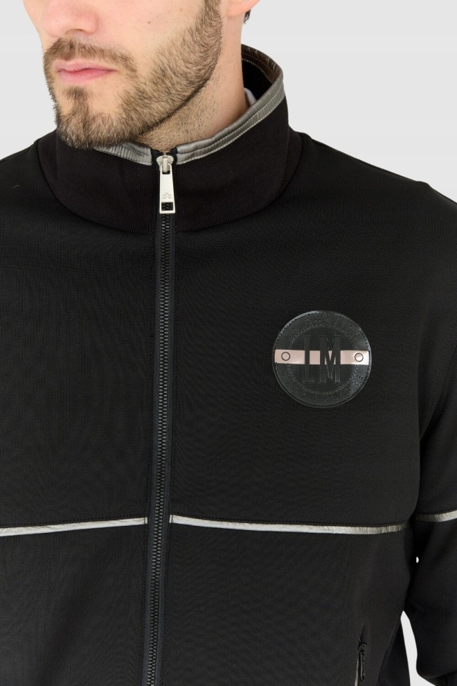 LA MARTINA Tricou negru cu fermoar pentru bărbați