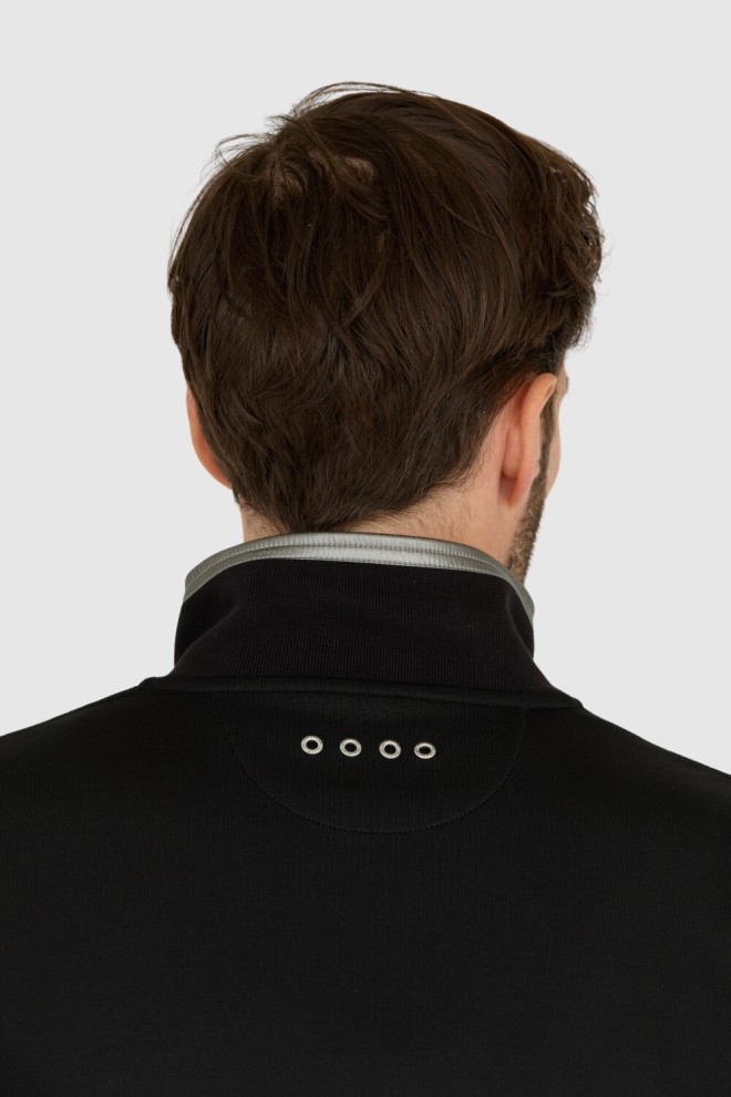 LA MARTINA Tricou negru cu fermoar pentru bărbați