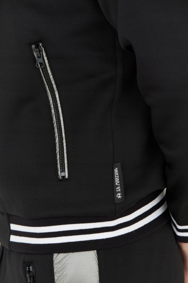 LA MARTINA Tricou negru cu fermoar pentru bărbați