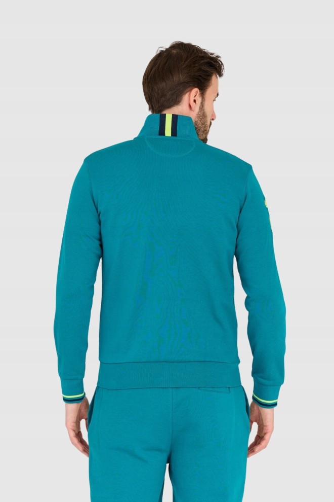 LA MARTINA Turquoise men's zip-up sweatshirt