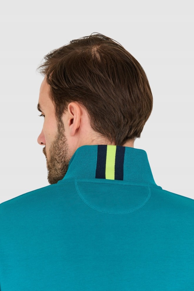 LA MARTINA Tricou cu fermoar turcoaz pentru bărbați