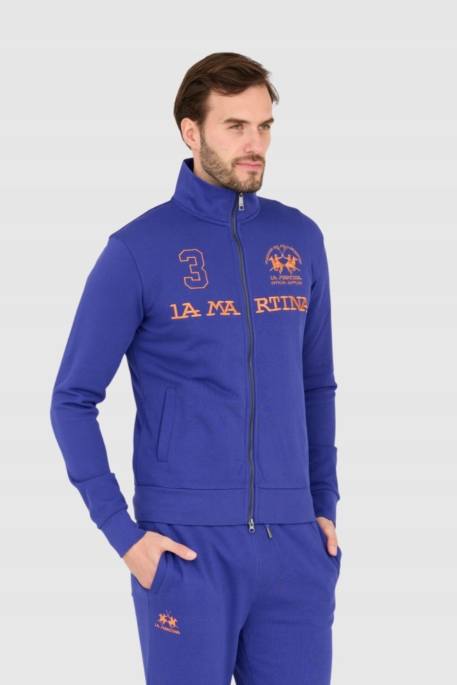 LA MARTINA Hanorac violet cu fermoar pentru bărbați