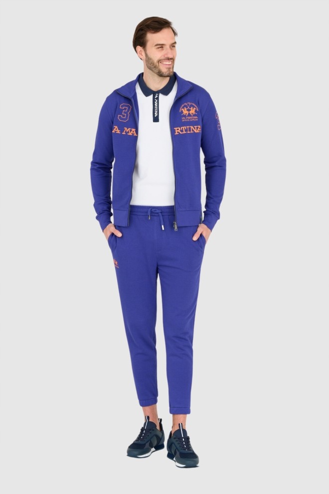 LA MARTINA Hanorac violet cu fermoar pentru bărbați