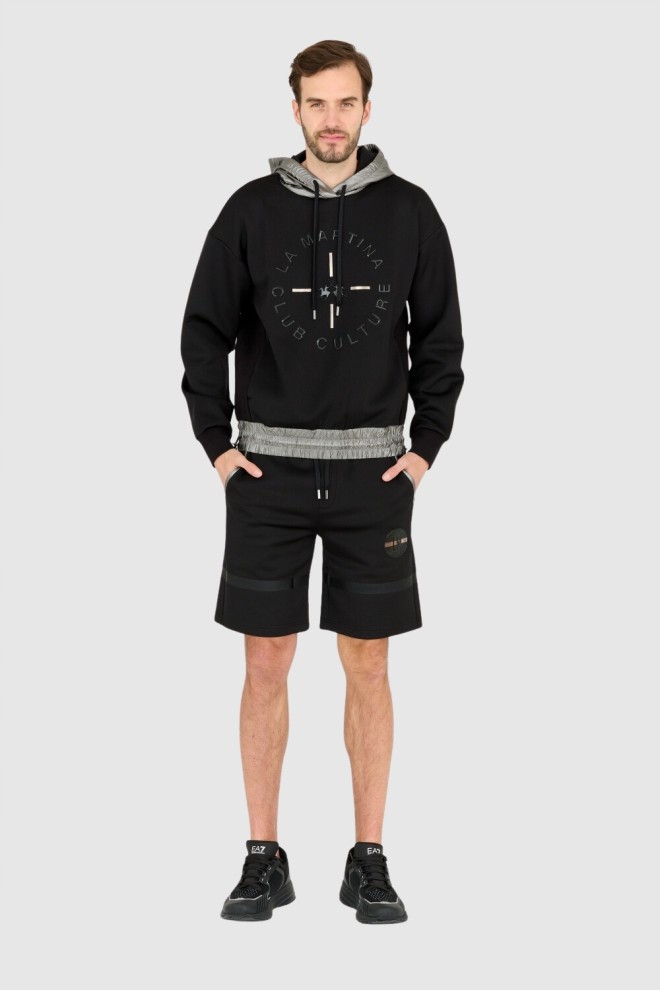 LA MARTINA Hanorac negru pentru bărbați