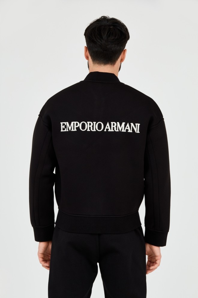 EMPORIO ARMANI Чоловічий чорний неопреновий світшот