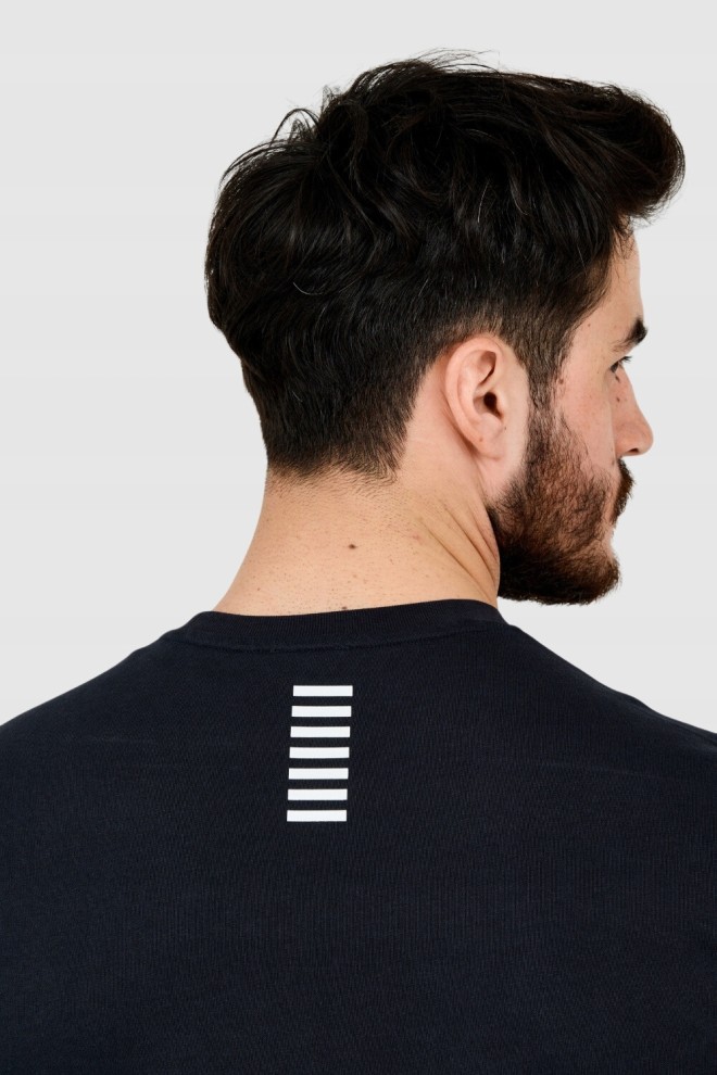 EA7 Hanorac albastru marin pentru bărbați cu logo alb