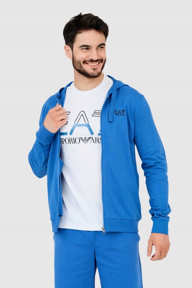 EA7 Blue men's hooded sweatshirt