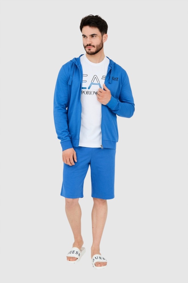 EA7 Blue men's hooded sweatshirt