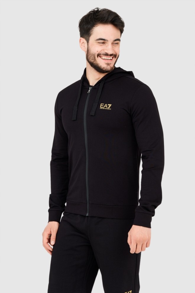 EA7 Black hoodie with gold logo