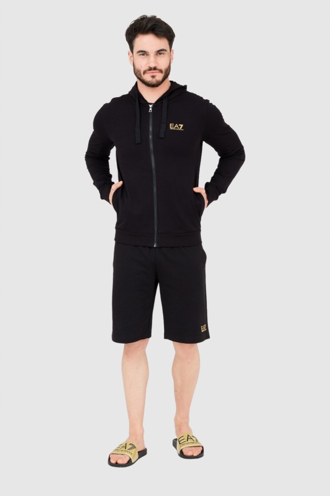 EA7 Black hoodie with gold logo