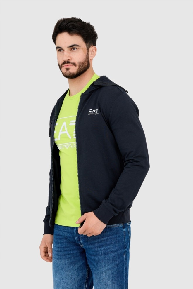 EA7 Navy blue men's hooded sweatshirt