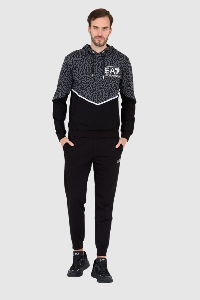 EA7 Hanorac moro negru și gri pentru bărbați