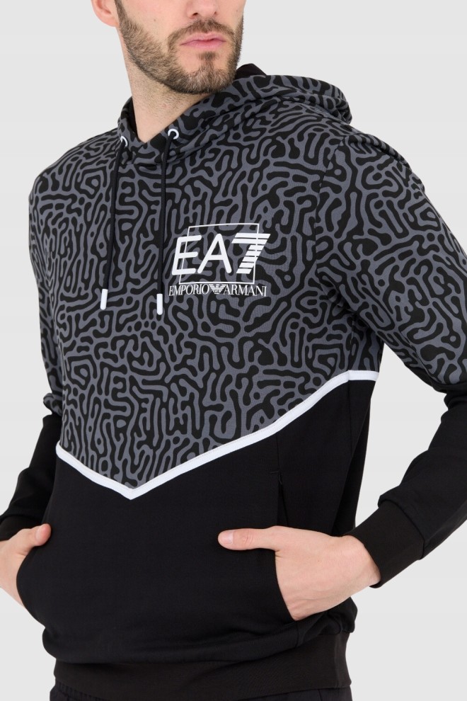 EA7 black and grey moro hoodie