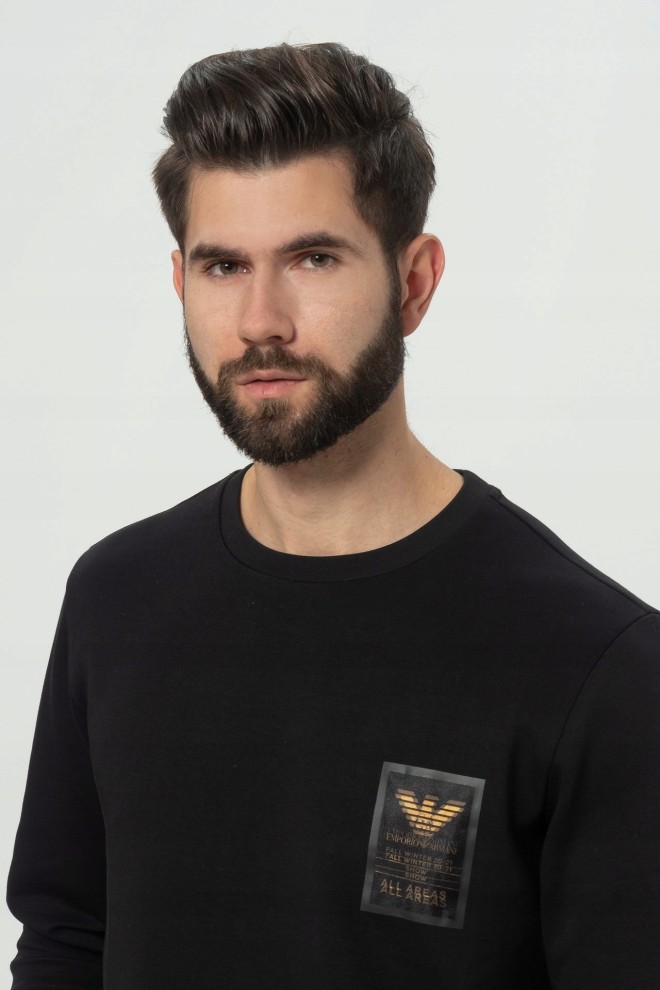 EMPORIO ARMANI Black men's logo sweatshirt