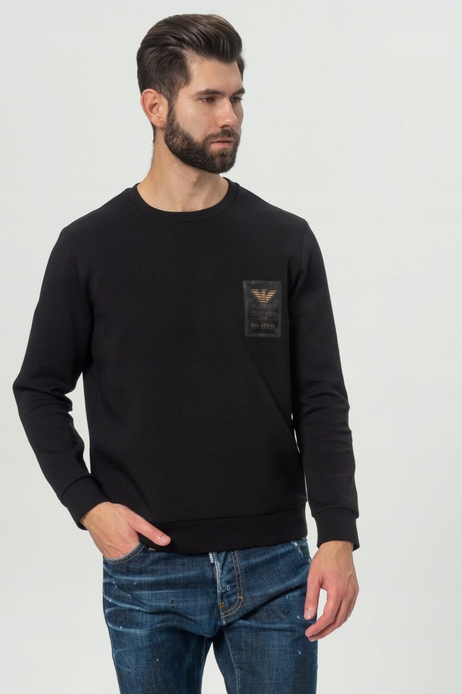 EMPORIO ARMANI Black men's logo sweatshirt