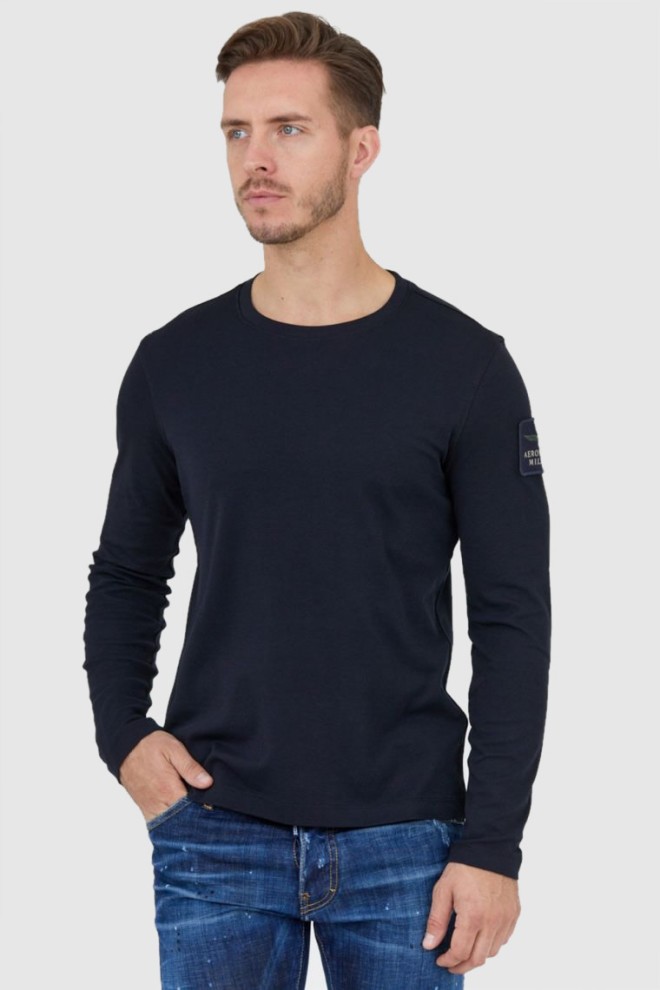 AERONAUTICA MILITARE Men's navy blue longsleeve