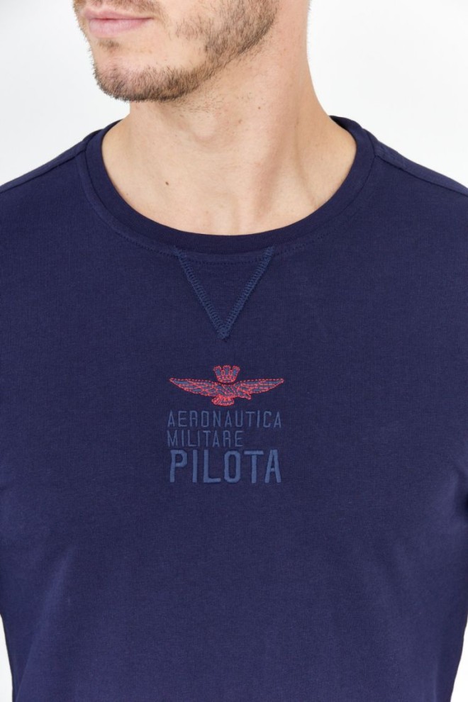 AERONAUTICA MILITARE Men's navy blue longsleeve with embroidered logo