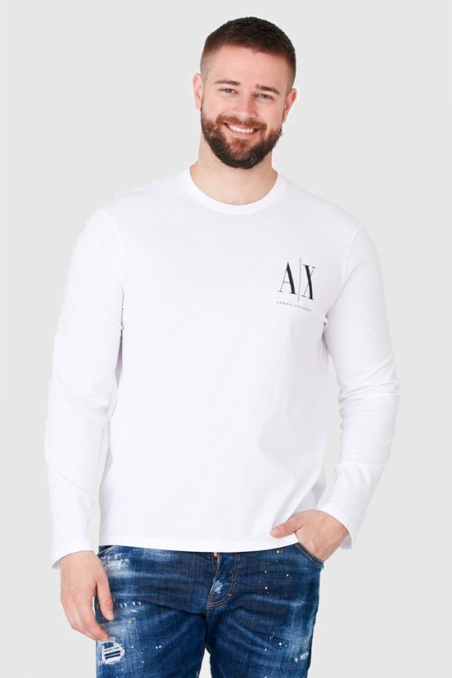 ARMANI EXCHANGE Biały longsleeve męski z małym logo