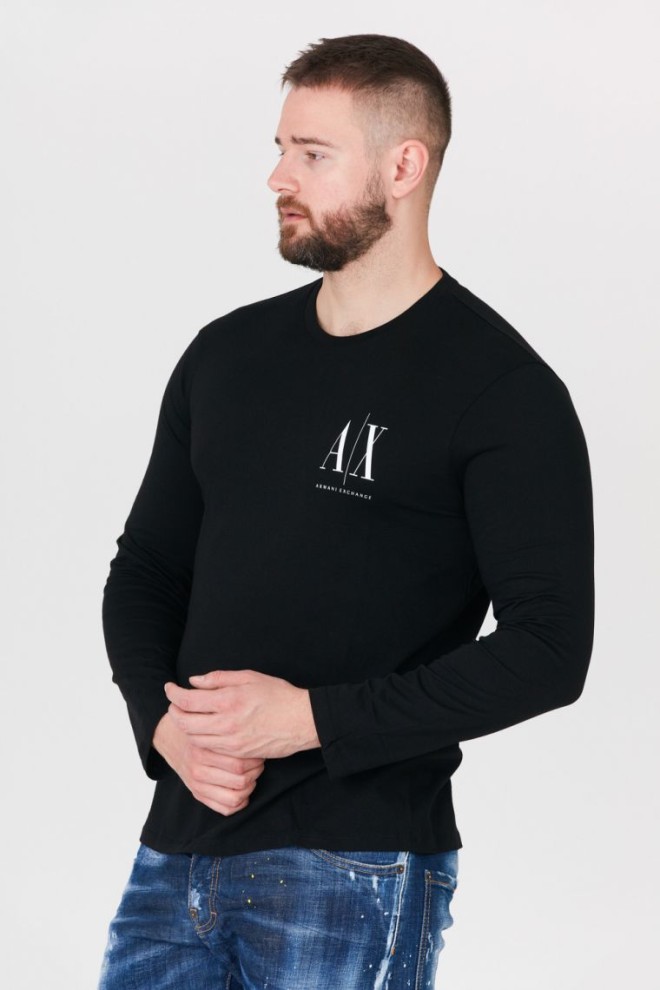 ARMANI EXCHANGE Czarny longsleeve męski z małym logo