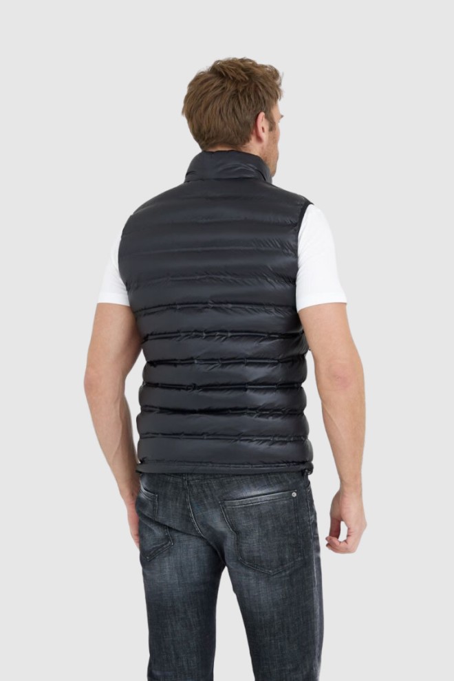 BLAUER Jachetă fără mâneci Logan down neagră pentru bărbați