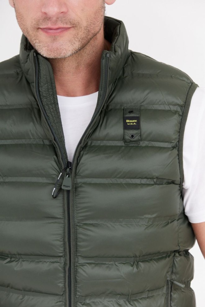 BLAUER Green men's logan down sleeveless jacket