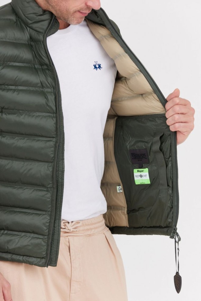 BLAUER Green men's logan down sleeveless jacket