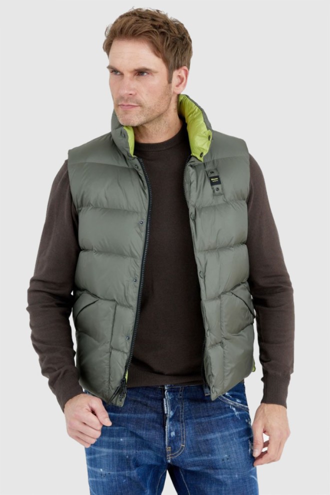 BLAUER Green down men's Sebastian sleeveless jacket