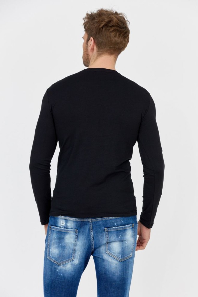 EMPORIO ARMANI Czarny longsleeve męski z emotką