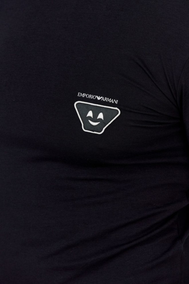 EMPORIO ARMANI Black men's longsleeve with emoticon