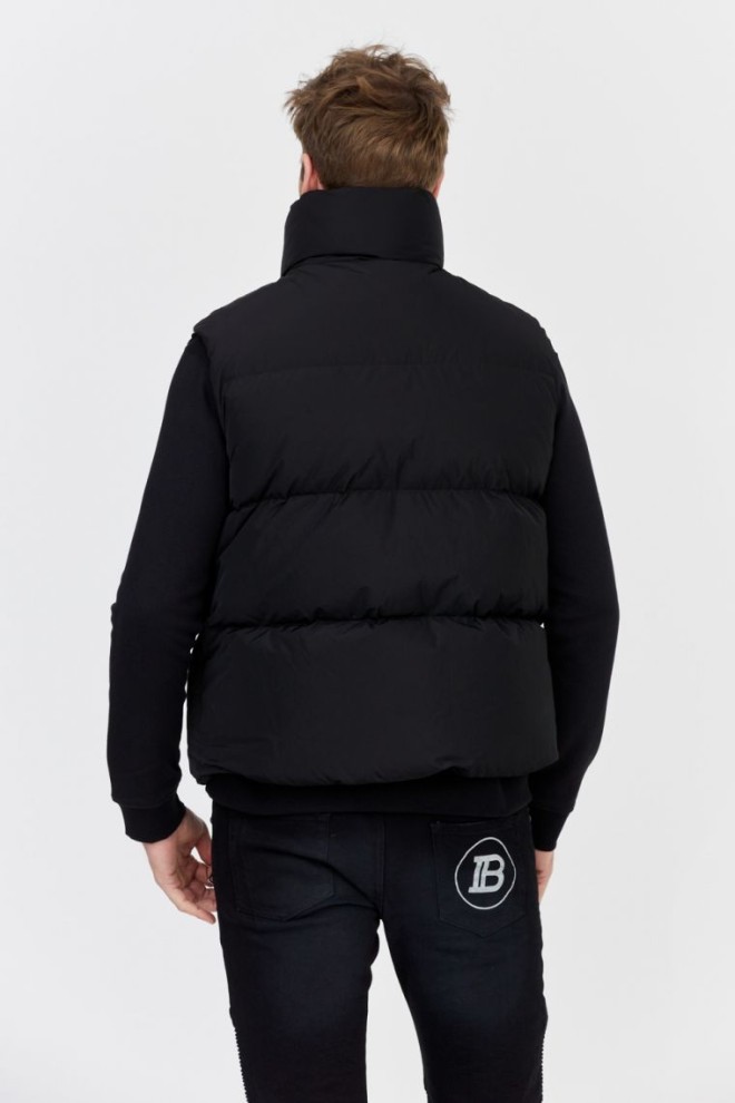 DSQUARED2 Jachetă neagră fără mâneci pentru bărbați cu logo mare