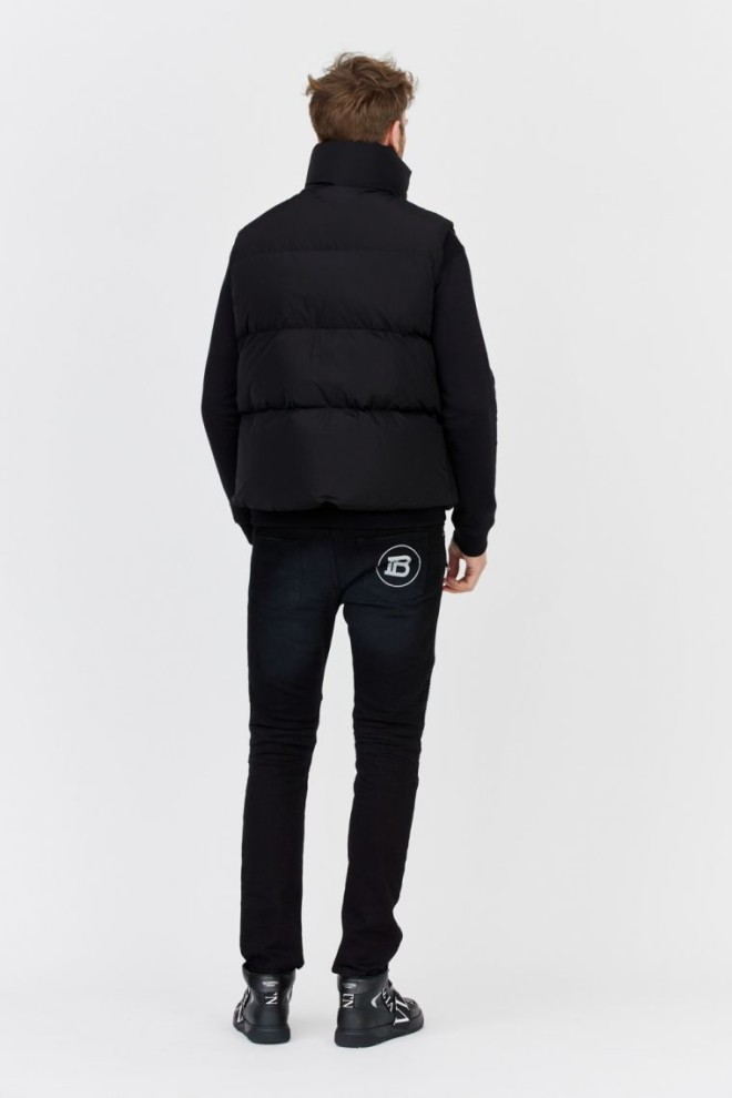 DSQUARED2 Jachetă neagră fără mâneci pentru bărbați cu logo mare