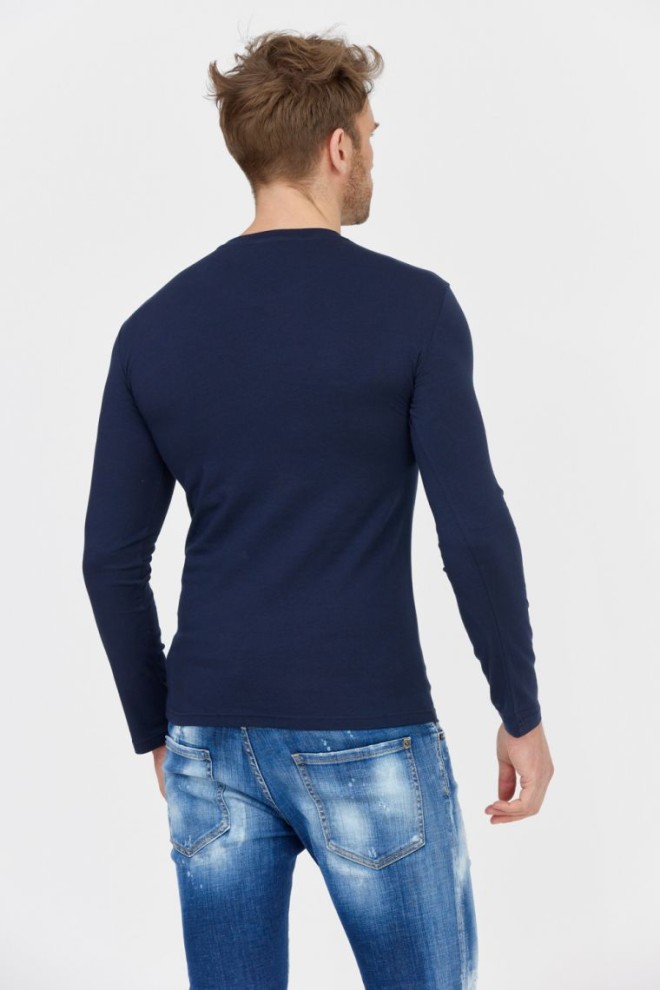 EMPORIO ARMANI Navy blue men's longsleeve with grey logo