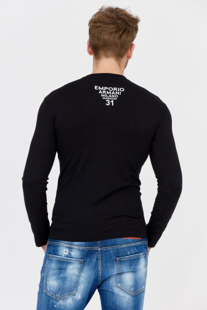 EMPORIO ARMANI Black men's logo longsleeve