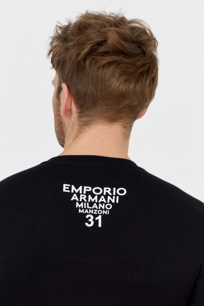 EMPORIO ARMANI Black men's logo longsleeve