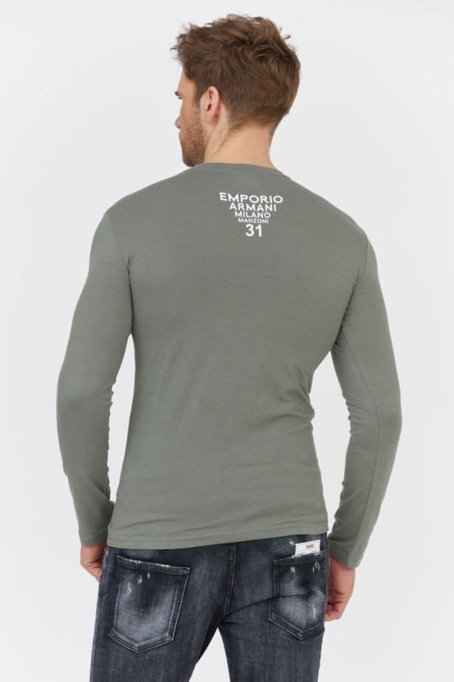 EMPORIO ARMANI Green men's logo longsleeve